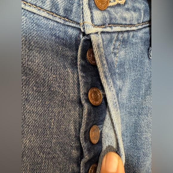 Mother The Mid Rise Hiker Hover Penny For Your Thoughts Button Fly Jeans Size 26 - Picture 5 of 10